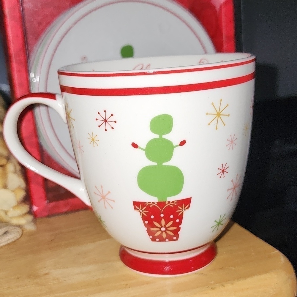 Starbucks  2006 Christmas Tree Snowman 6" Plates Set of 4 with Matching … - Picture 2 of 8